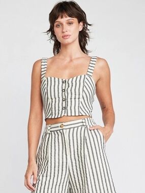 Self Contrast Portia Crop Tank Vest